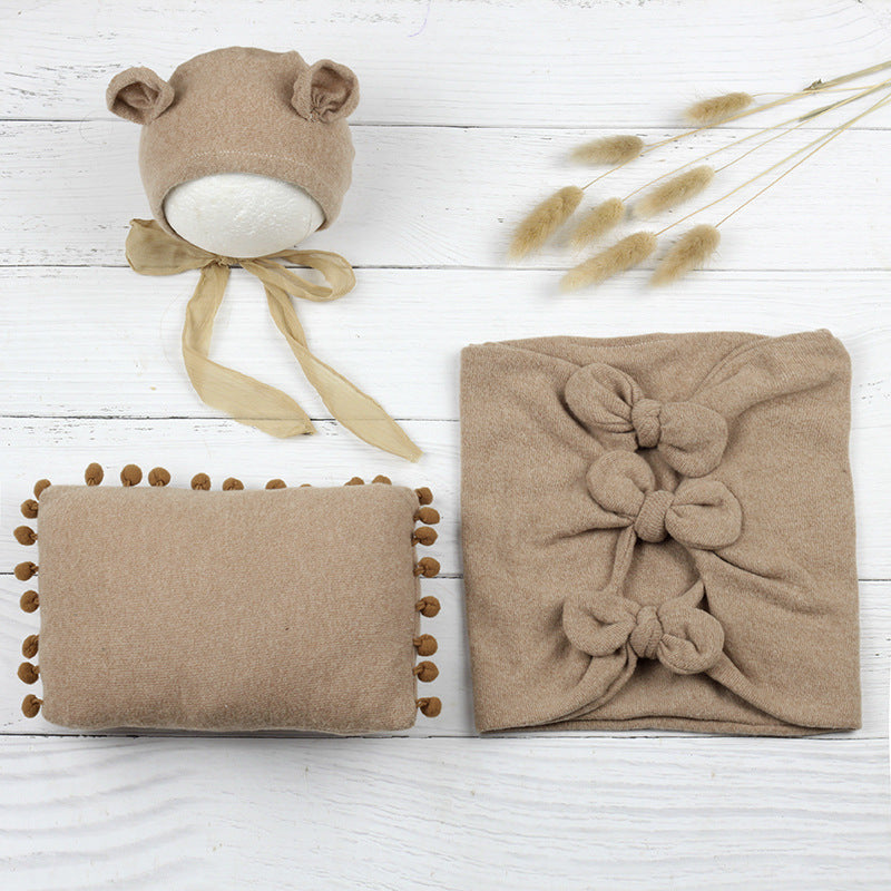 Set Avvolgente Per Fiocco Fotografico Per Neonati (Cappello + Cuscino + Fascia) CL8