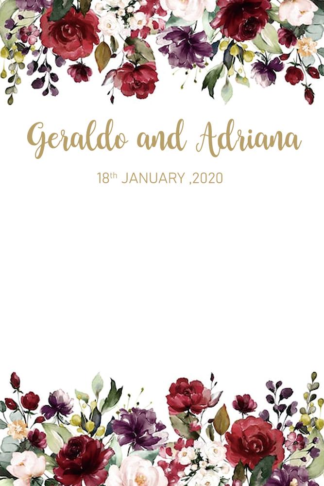 Custom Weeding Floral Backdrop Personized Weeding Photography Decorations Backdrop D1-17