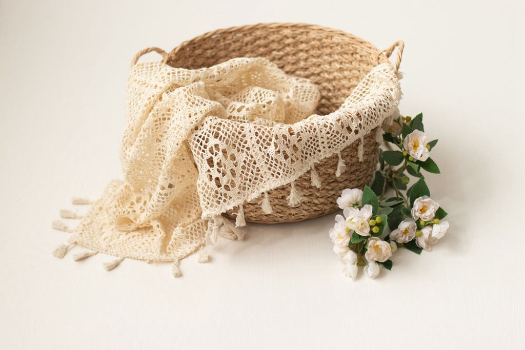 Coperta Lavorata A Maglia Boho Per Fotografia Neonato CL12