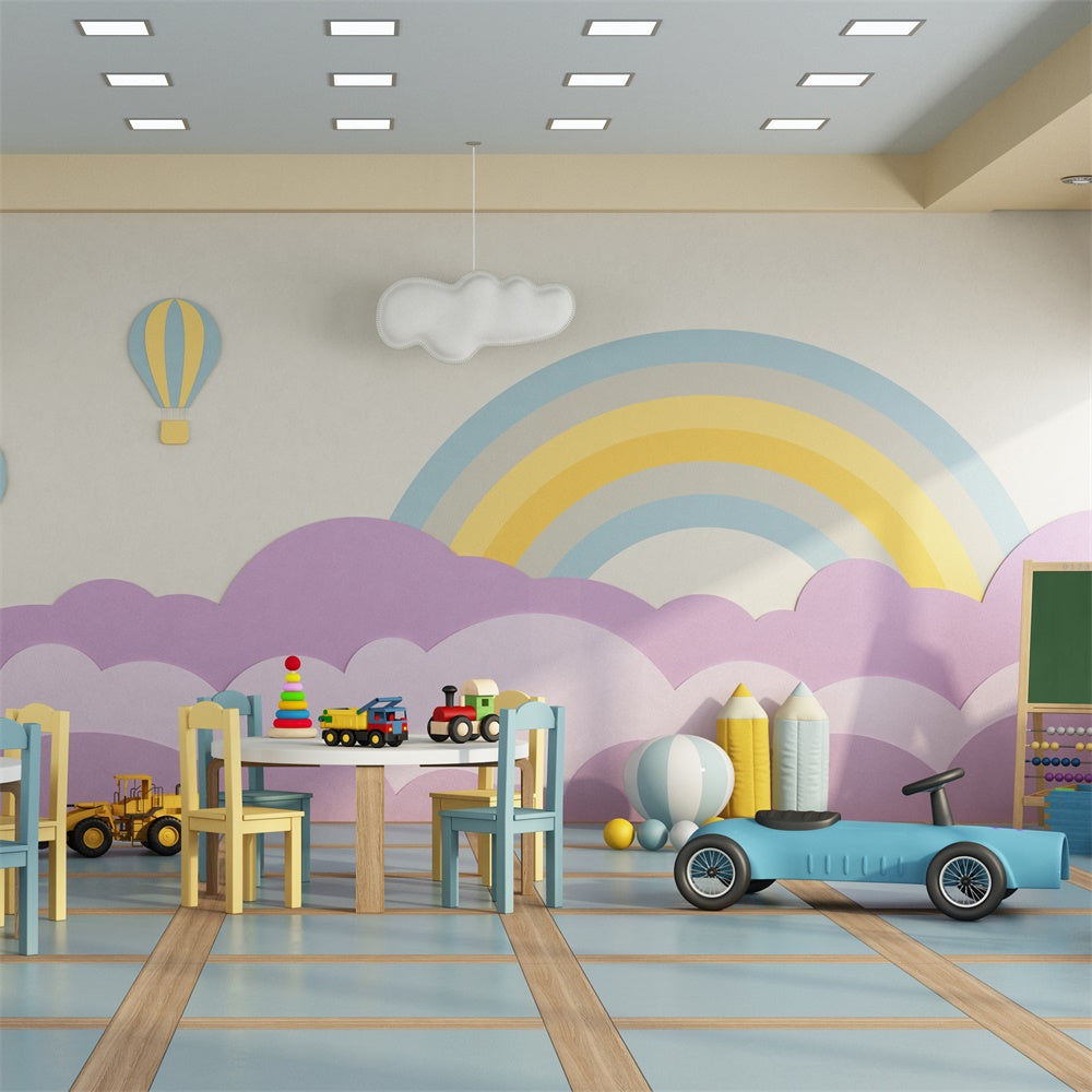 Sfondo Della Sala Giochi Arcobaleno Del Ritorno A Scuola BRP7-39
