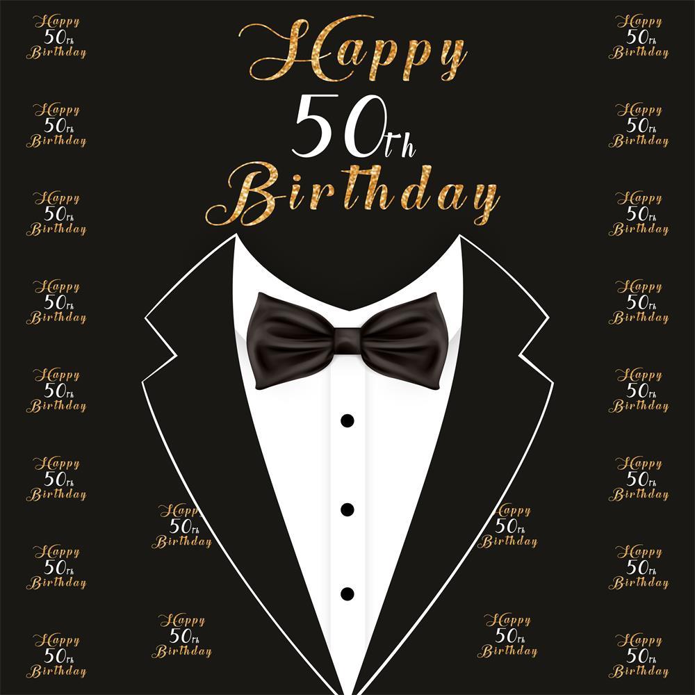Banner Di Sfondo Per Il 50 Compleanno Di Happy Birthday Per Photo Booth C2-1