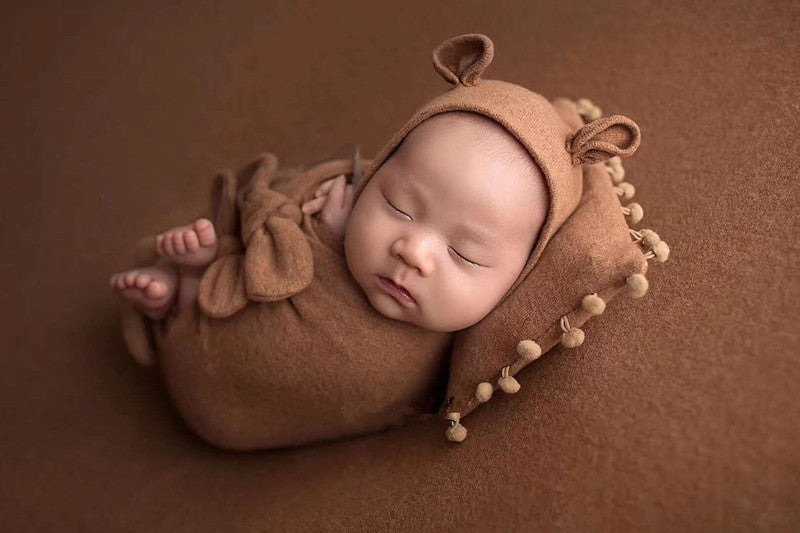 Set Avvolgente Per Fiocco Fotografico Per Neonati (Cappello + Cuscino + Fascia) CL8