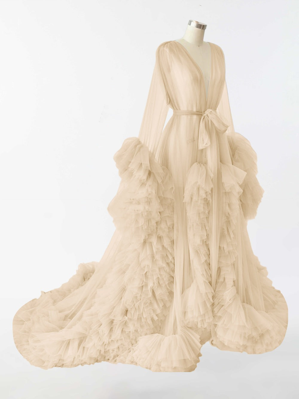 Accappatoio Lungo In Tulle Trasparente Per La Fotografia Di Maternita RB4