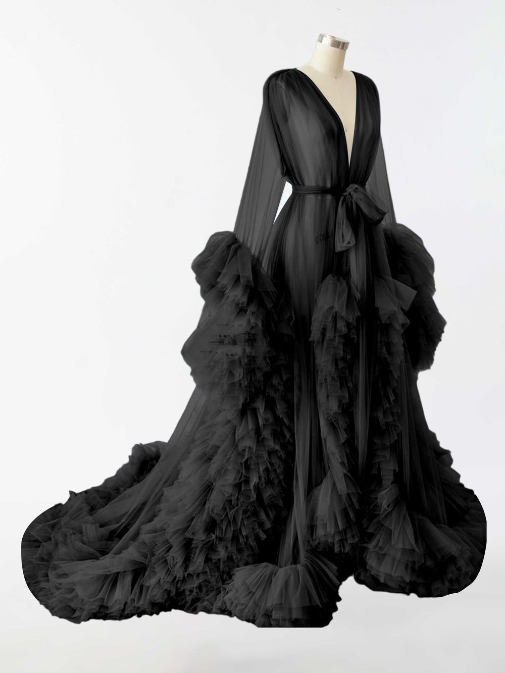 Accappatoio Lungo In Tulle Trasparente Per La Fotografia Di Maternita RB4