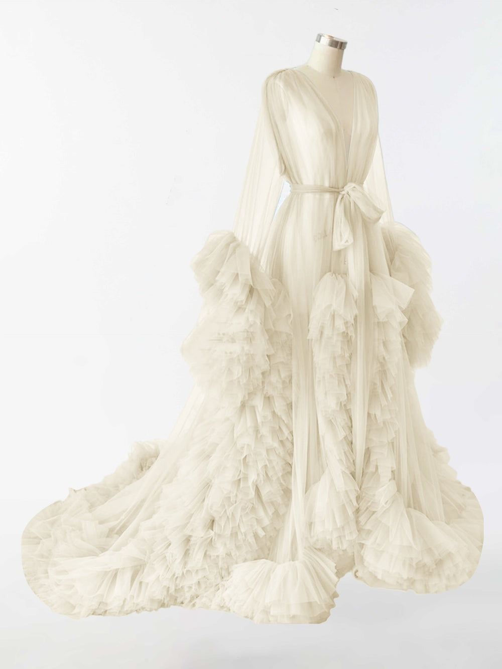 Accappatoio Lungo In Tulle Trasparente Per La Fotografia Di Maternita RB4