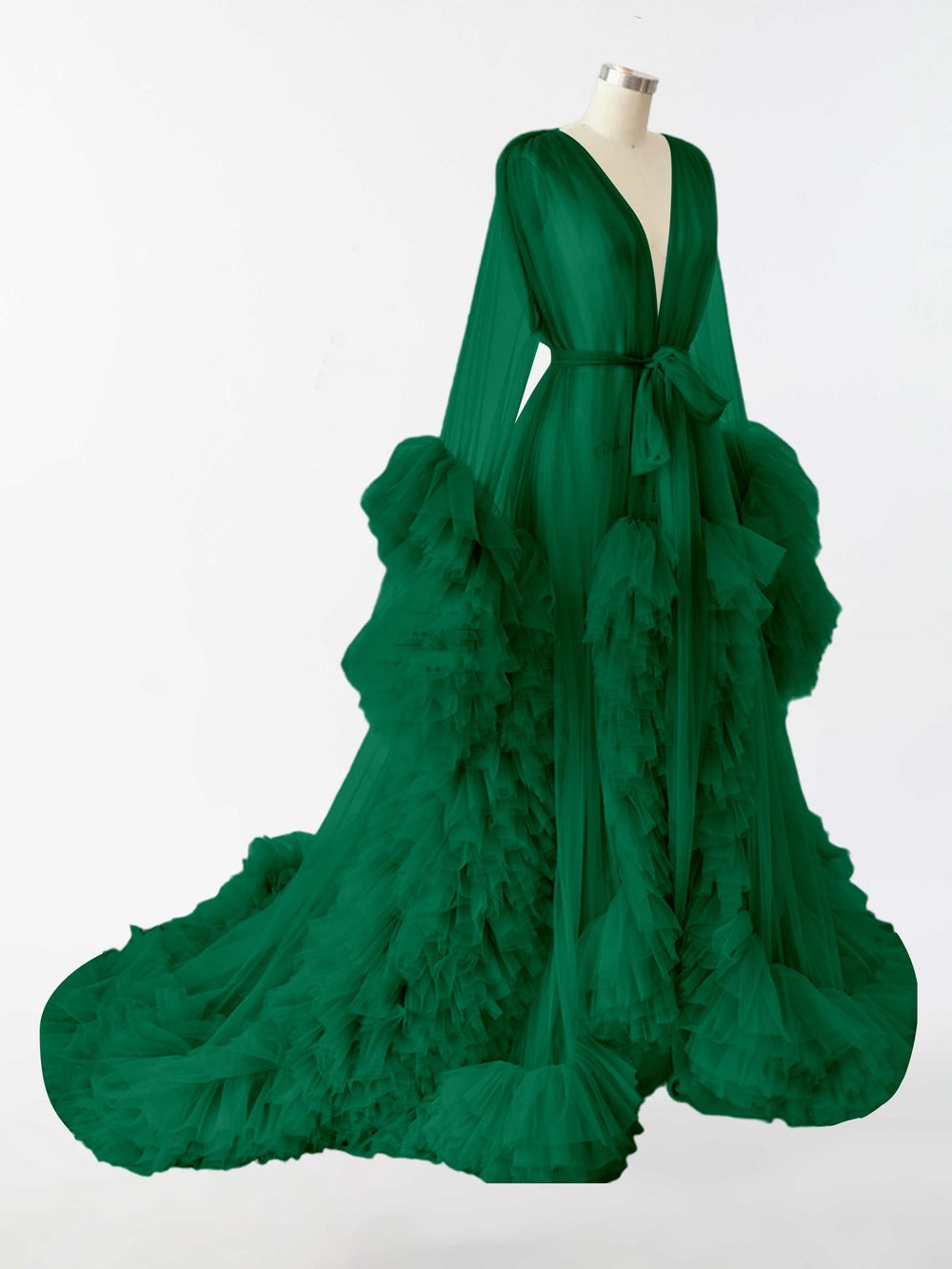 Accappatoio Lungo In Tulle Trasparente Per La Fotografia Di Maternita RB4