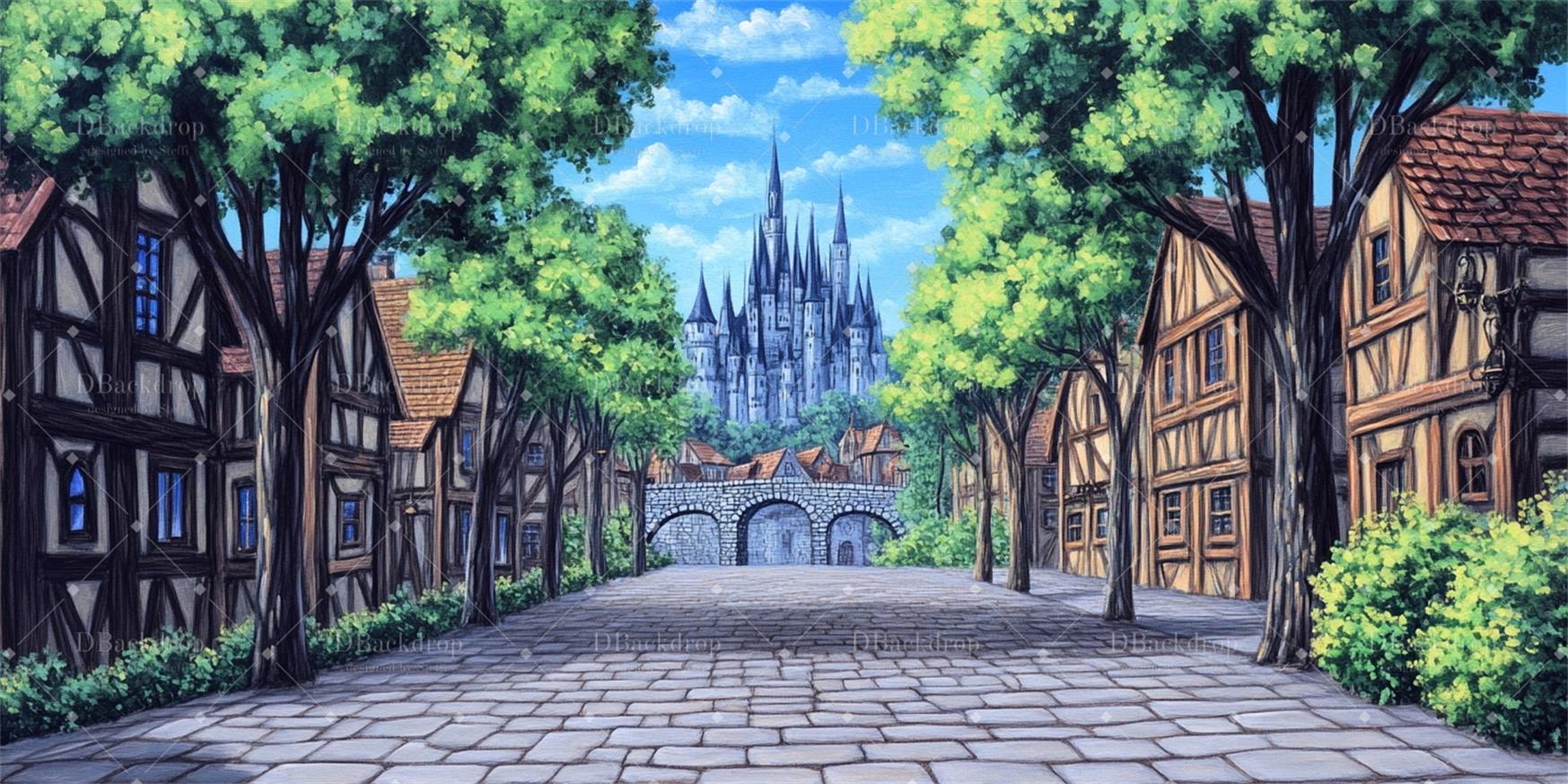 Fondali Per Spettacoli Fondali Di Antichi Villaggi Europei Per Teatro CSH59-T37