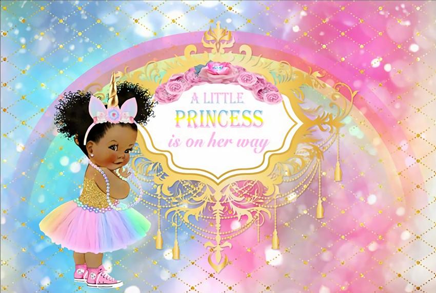 Baby Shower backdrop UK Colorful Background for Girl BA10