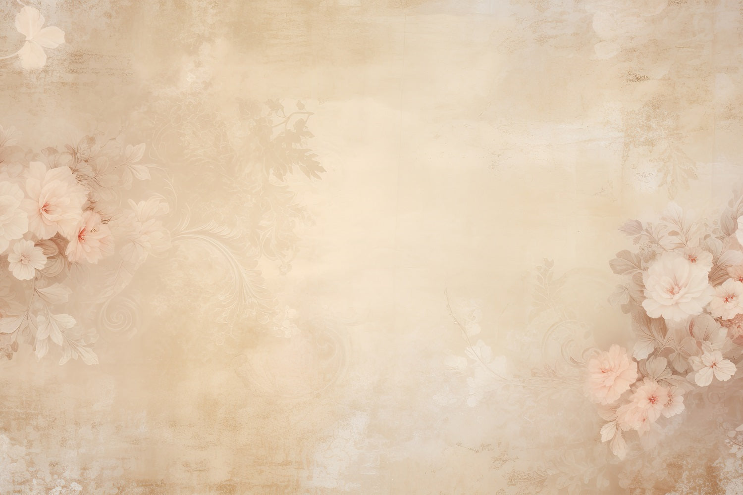 Sfondo Ritratto Decorazioni Floreali Sfondo Muro Beige BRP-11-635