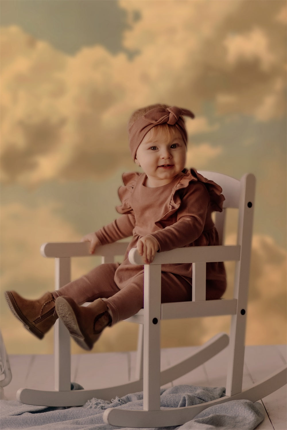 Sfondo Ritratto Cielo Blu Decor Sfondo Muro Nuvoloso BRP-11-639