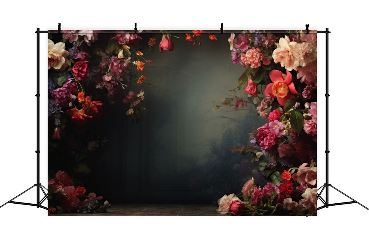 Fondali Per Ritratti Natalizi Sfondo Per Pareti Con Fiori Ombreggiati Di Rose BRP-11-649