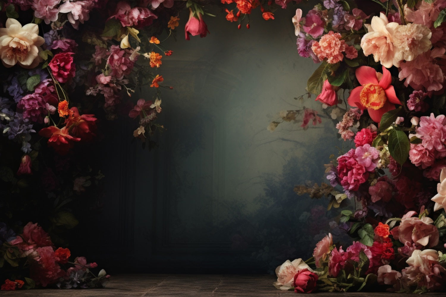 Fondali Per Ritratti Natalizi Sfondo Per Pareti Con Fiori Ombreggiati Di Rose BRP-11-649