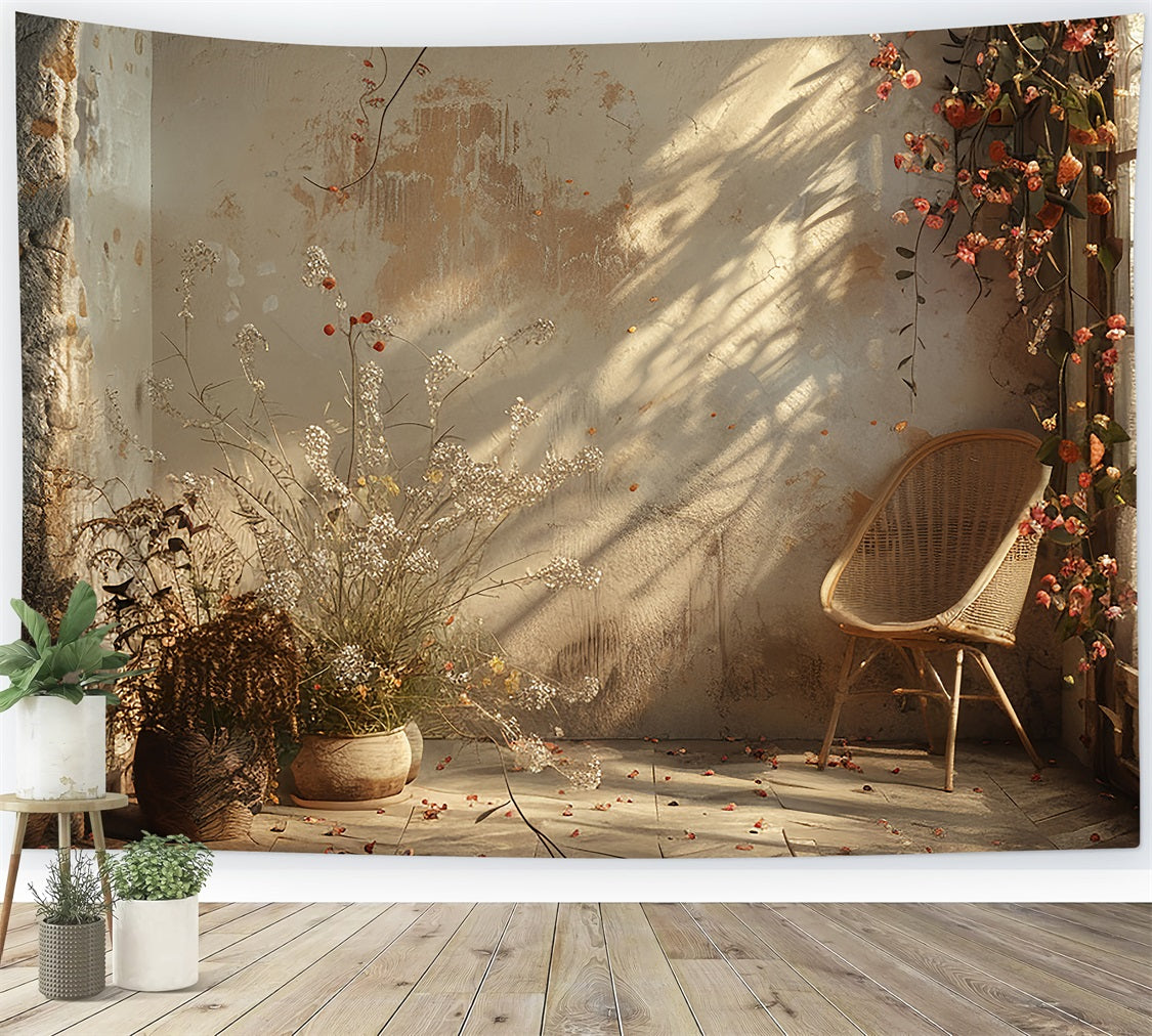 Sfondo Boho Vintage Con Angolo Botanico Caldo BRP10-100