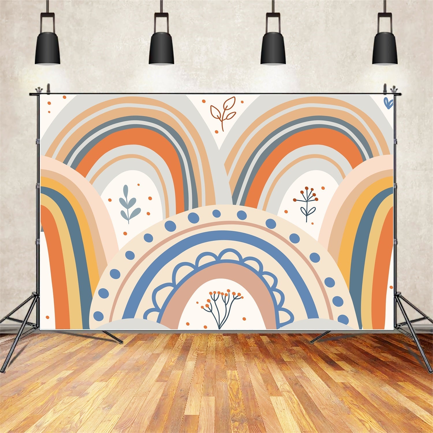 Sfondo Colorato Boho Floreale Astratto Arcobaleno BRP10-101