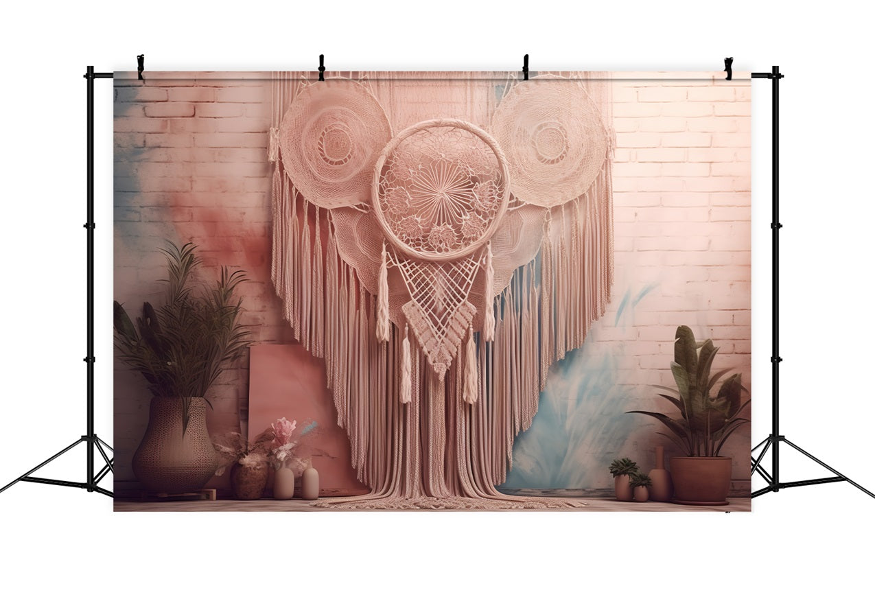 Sfondo Boho In Pizzo Tessuto Macrame Fatto A Mano BRP10-102