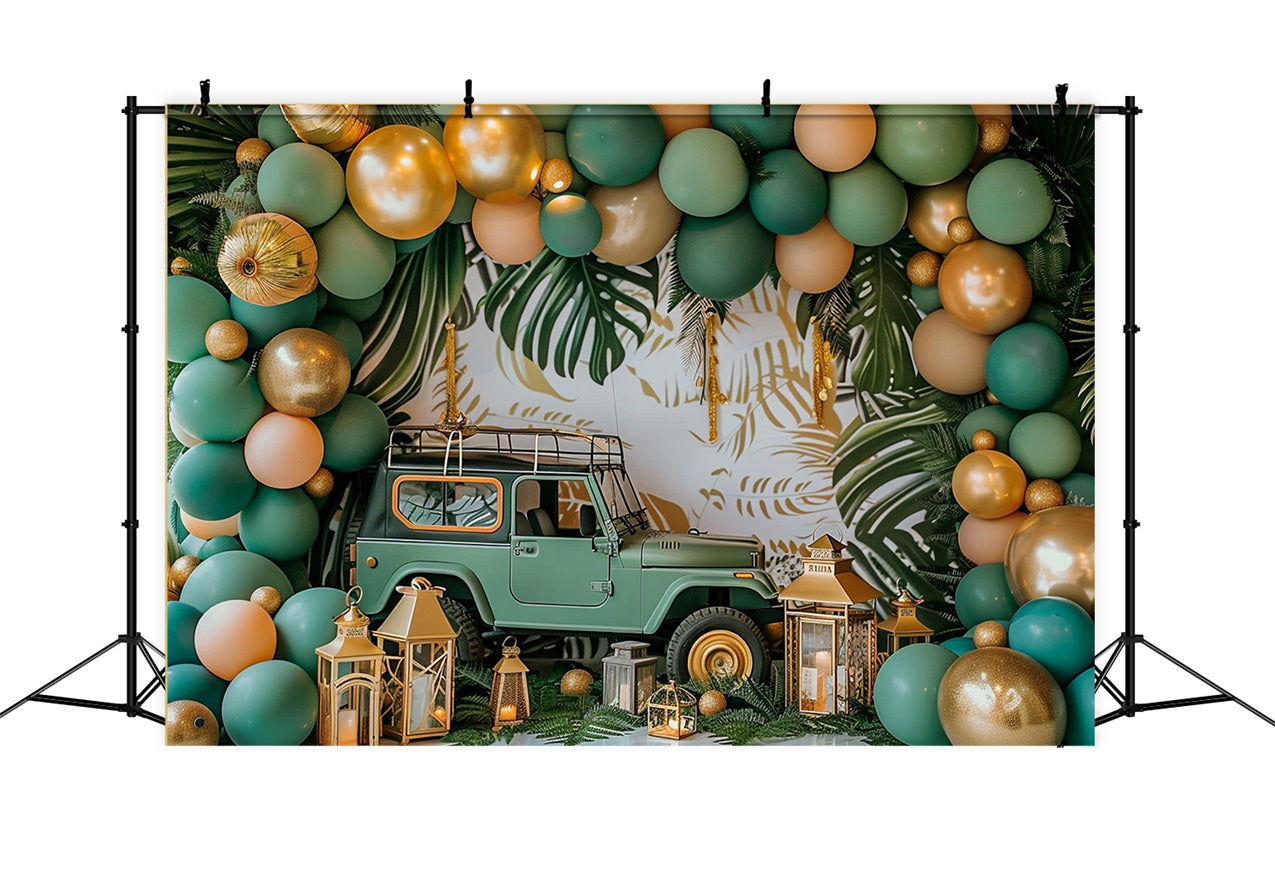 Sfondo Boho Con Palloncino Tropicale Jungle Adventure BRP10-104