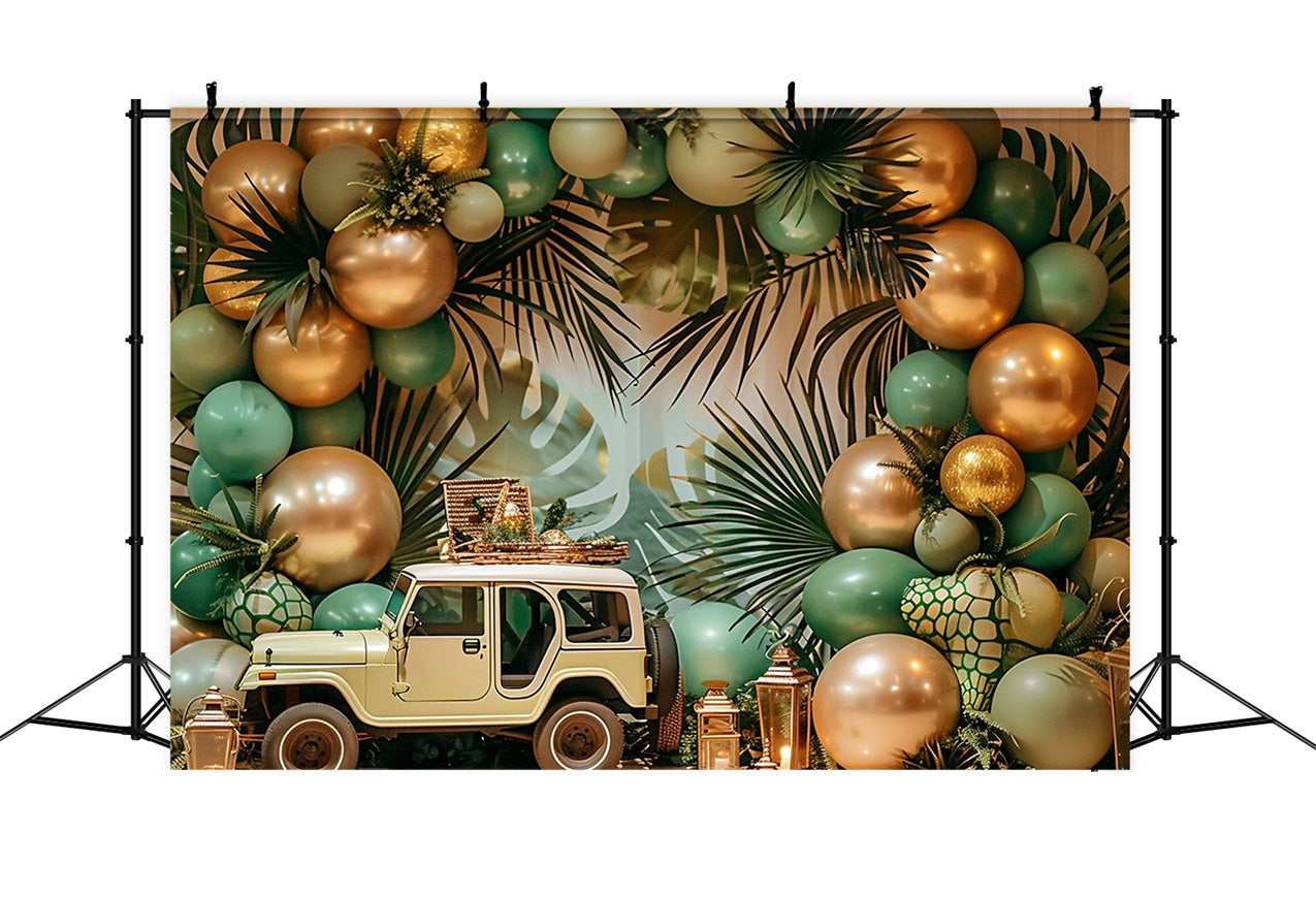 Safari Jeep Adventure Boho Sfondo Tropicale BRP10-105