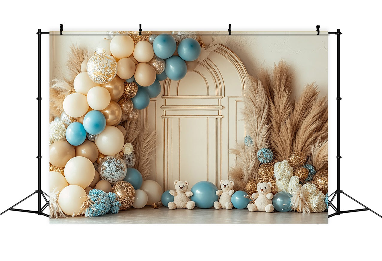 Palloncini Per L'Installazione Di Una Festa Con Orsacchiotti Sfondo Boho BRP10-116