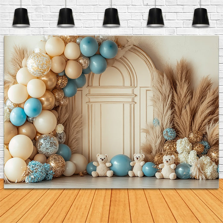 Palloncini Per L'Installazione Di Una Festa Con Orsacchiotti Sfondo Boho BRP10-116