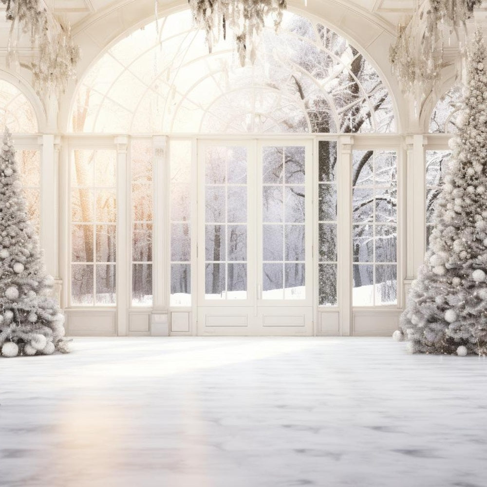 Fondali Per Alberi Di Natale Sfondo Di Finestre Smerigliate BRP10-153