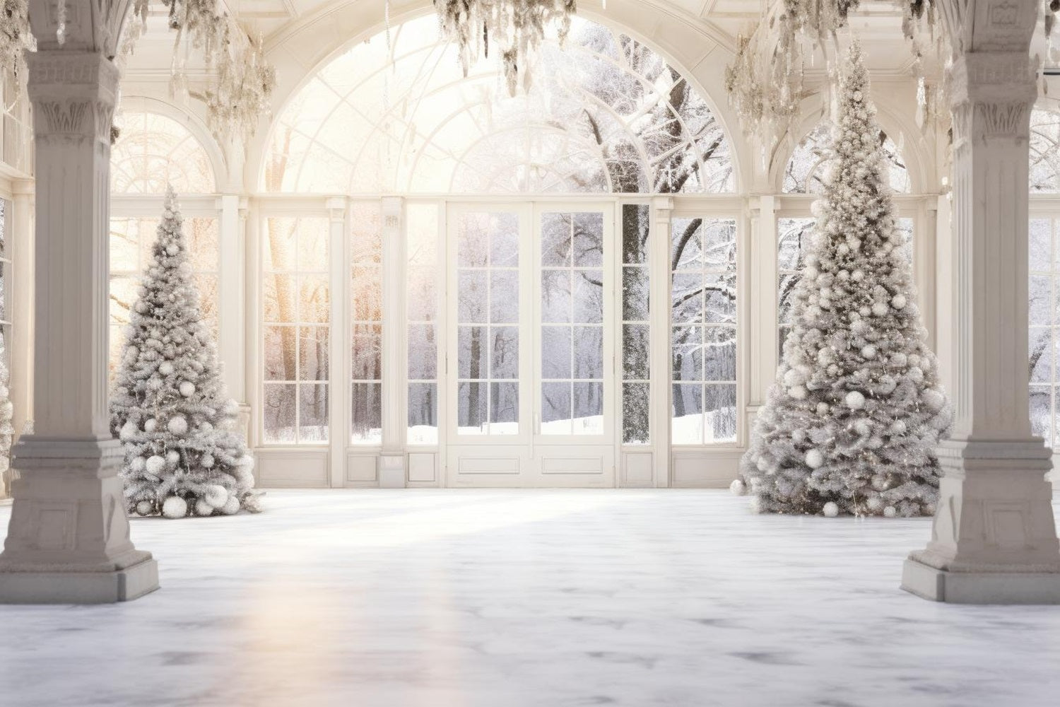 Fondali Per Alberi Di Natale Sfondo Di Finestre Smerigliate BRP10-153