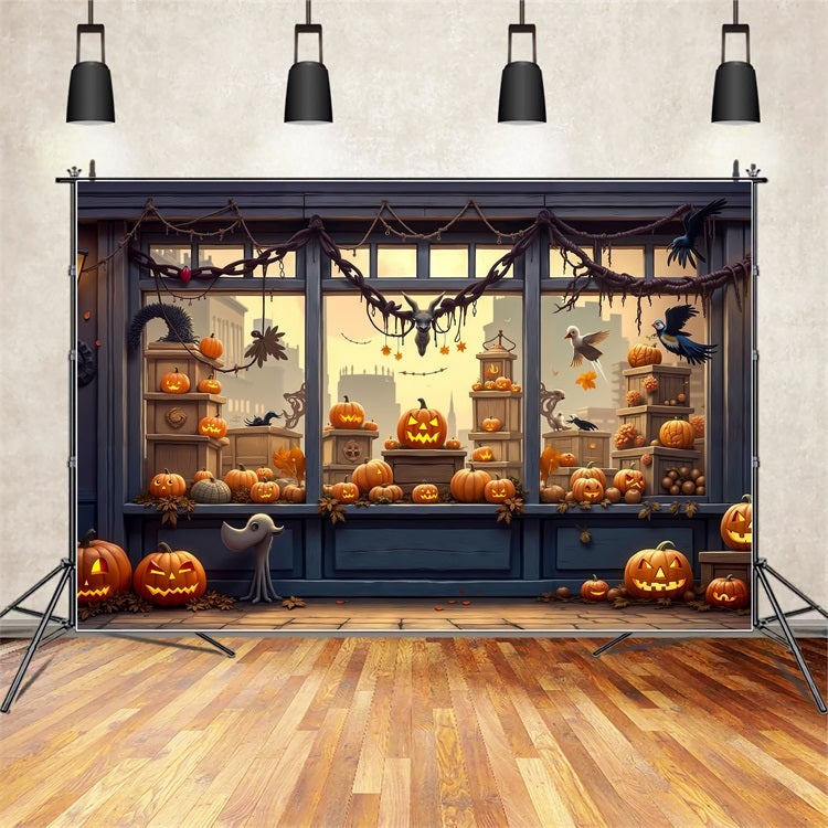 Sfondo Per Cabina Fotografica Di Halloween Sfondo Spettrale Di Zucche Per Vetrina BRP10-170