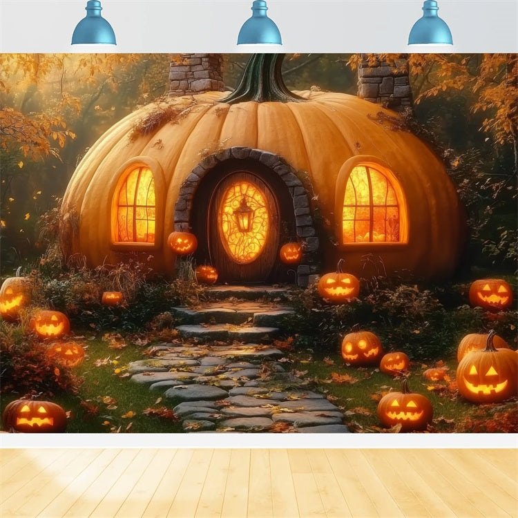 Grande Sfondo Di Halloween Zucca Mistica Sfondo Della Foresta Domestica BRP10-171