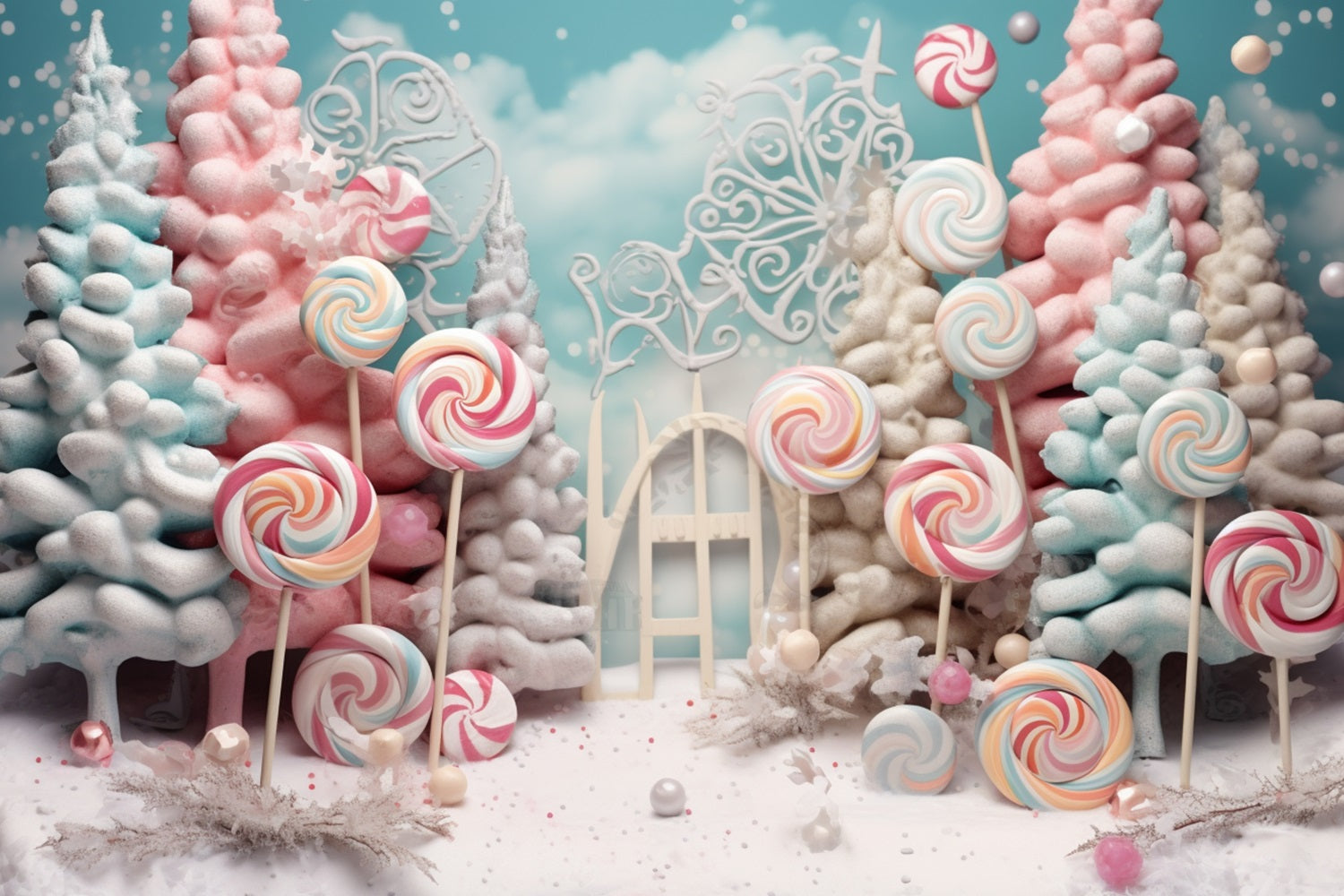 Sfondo Di Alberi Di Lecca-Lecca Glassati Di Winter Candy Wonderland BRP10-18