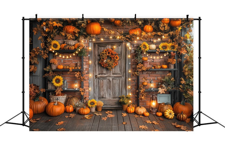 Sfondo Autunnale Fotografia Rustico Porta Zucca Decor Sfondo BRP10-247
