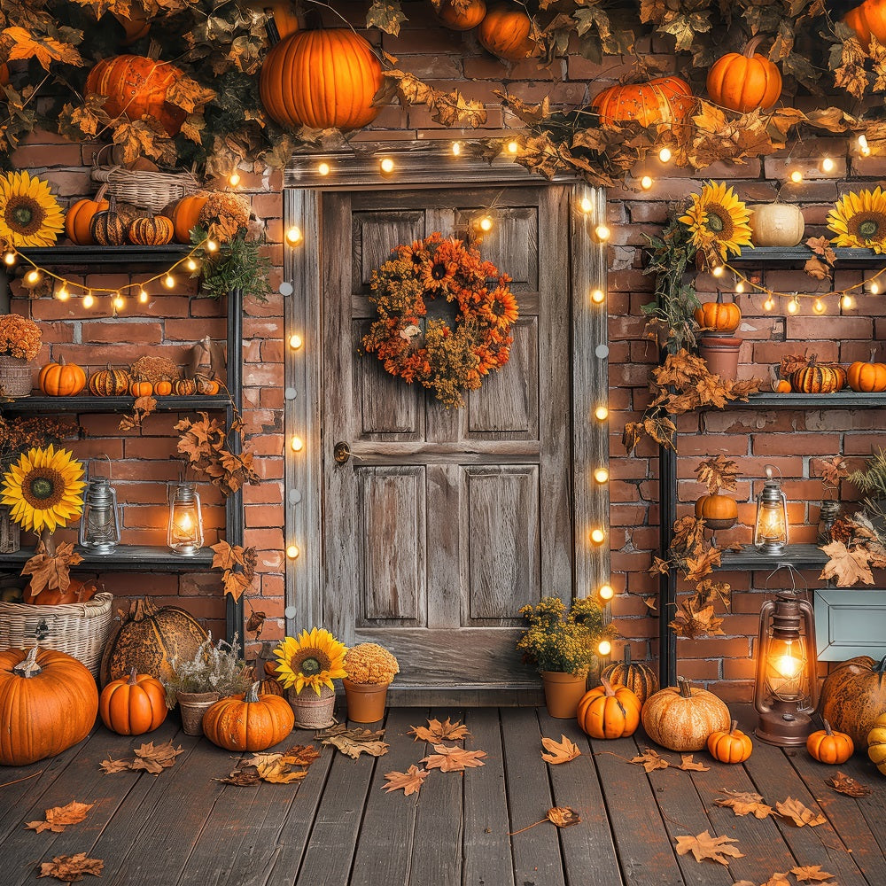Sfondo Autunnale Fotografia Rustico Porta Zucca Decor Sfondo BRP10-247
