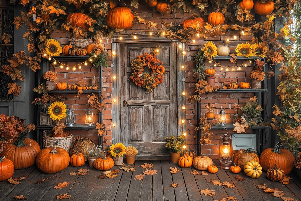 Sfondo Autunnale Fotografia Rustico Porta Zucca Decor Sfondo BRP10-247
