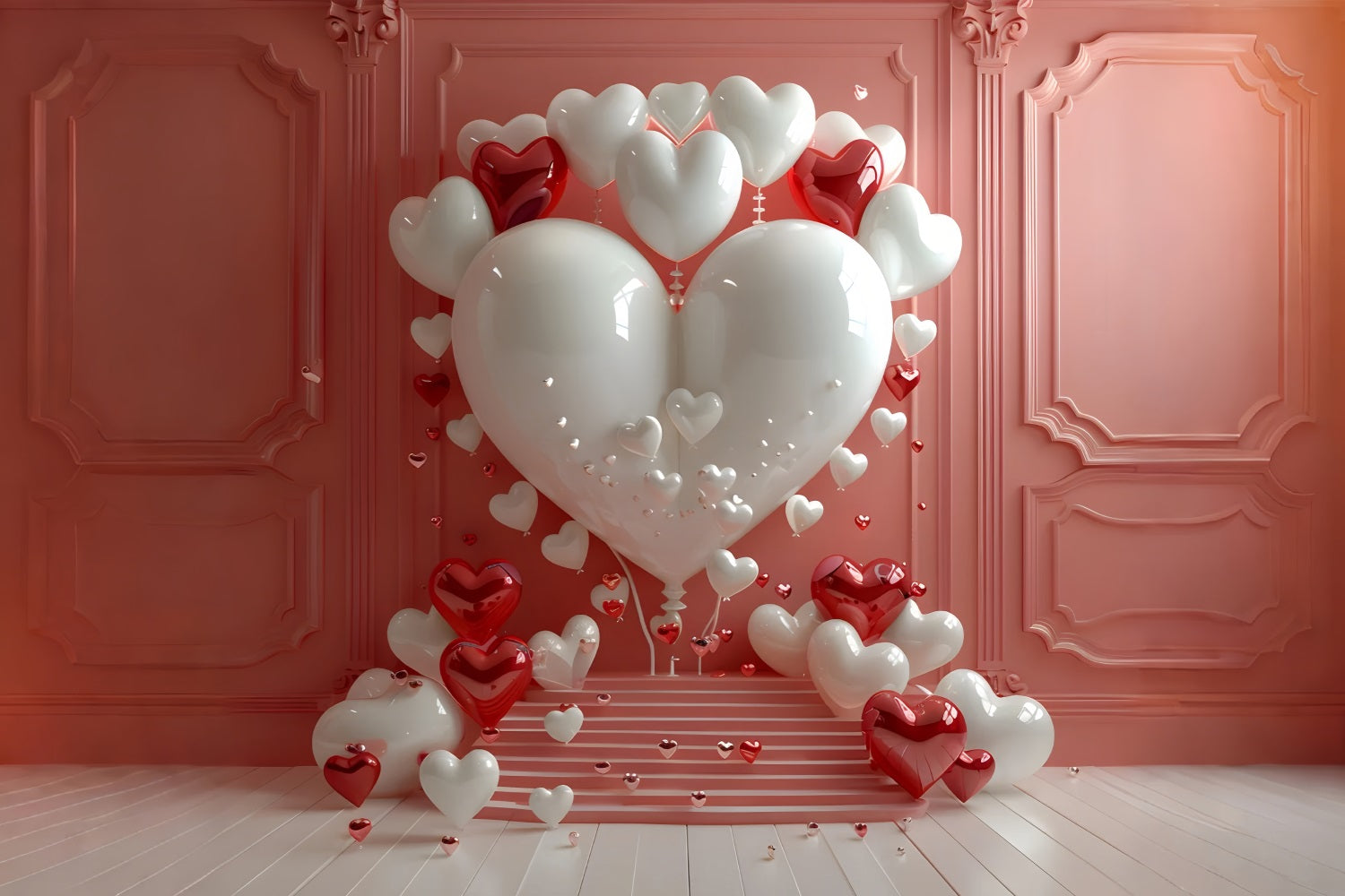 Sfondo A Tema Retro Sfondo Con Palloncino A Cuore BRP10-286