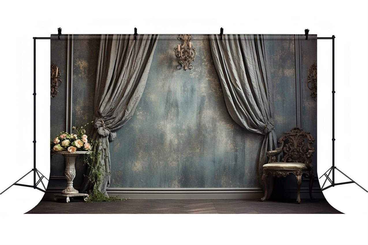 Fondali Da Parete Retro Sfondo Grigio Blu BRP10-293