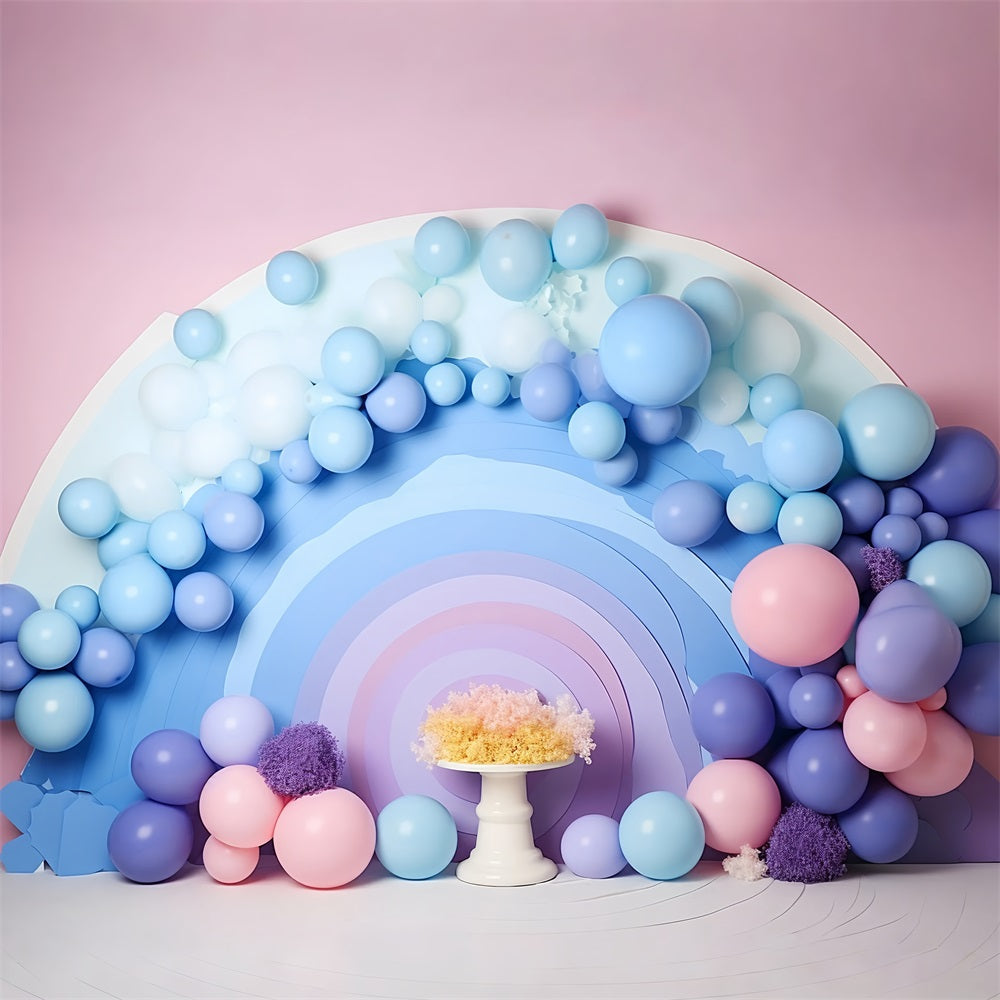 Idee Per Lo Sfondo Di Compleanno Sfondo Di Palloncini Arcobaleno Pastello BRP10-309