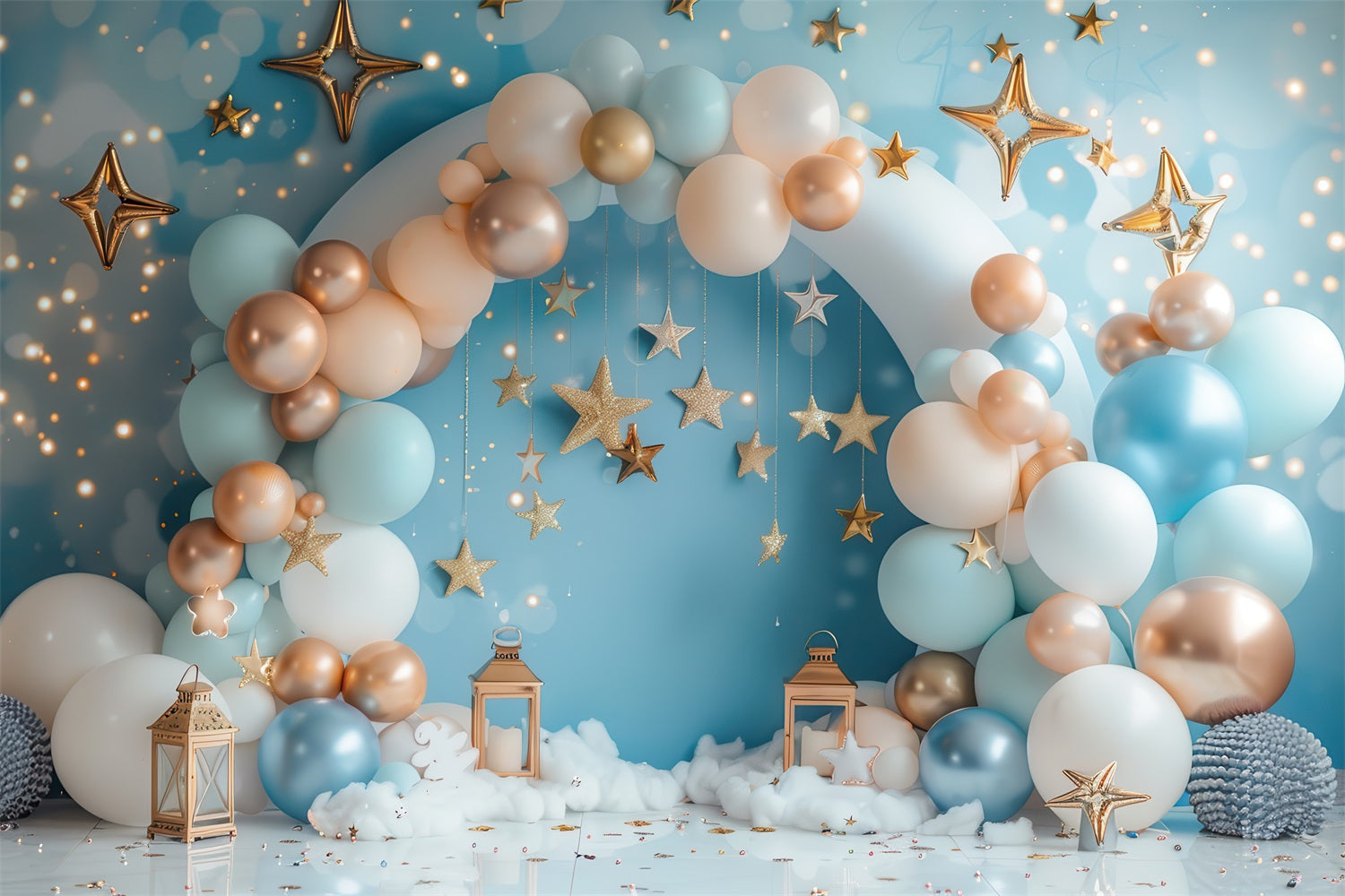 Idee Per Lo Sfondo Di Compleanno Sfondo Per Arco Di Palloncini Con Stelle BRP10-316