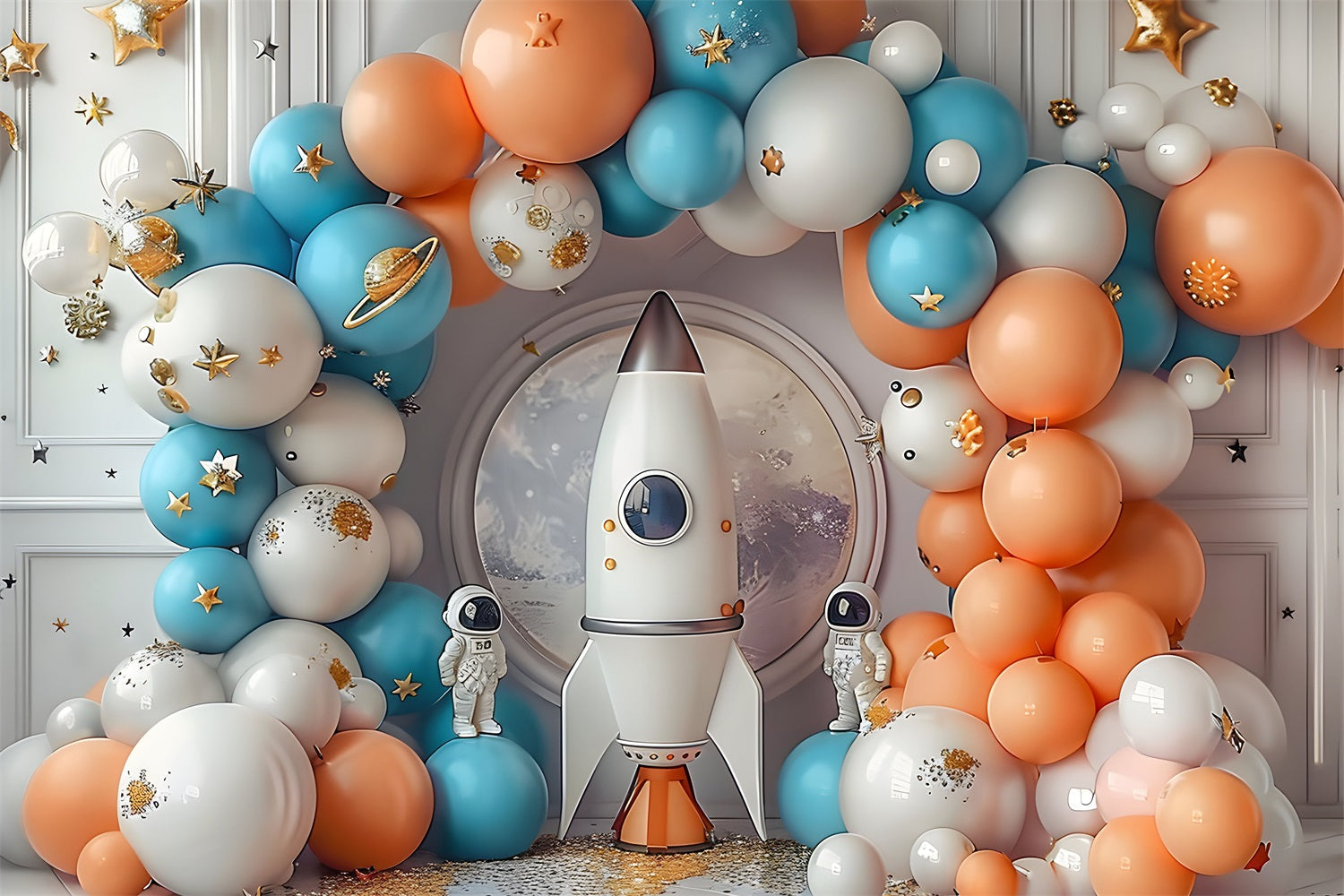 Idee Per Lo Sfondo Del Servizio Fotografico Di Compleanno Sfondo Per Il Lancio Di Un Razzo Astronauta BRP10-330