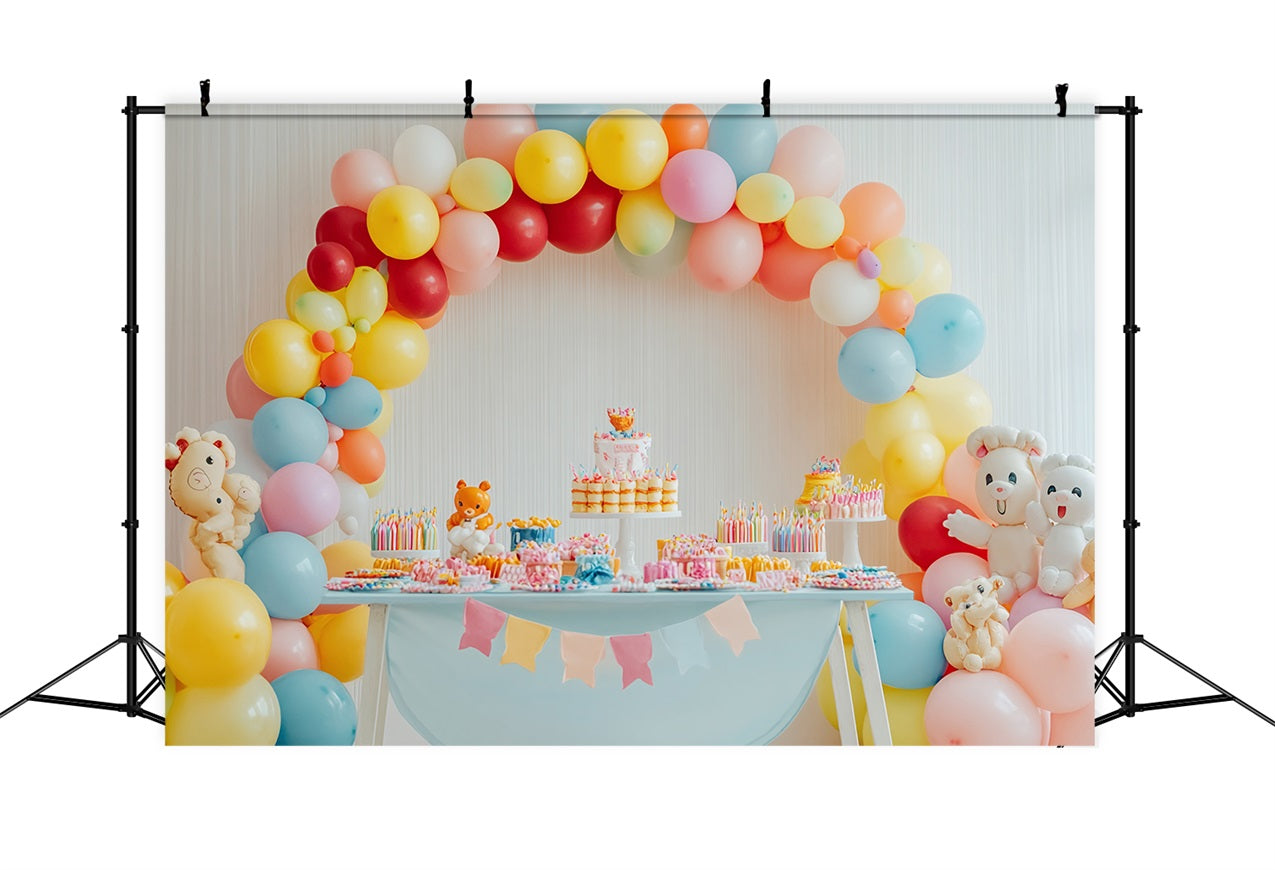 Fondali Per Compleanno Bambini Sfondo Con Arco Di Palloncini BRP10-348