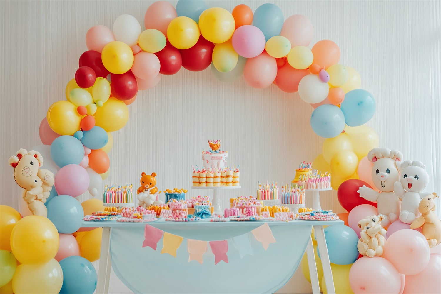 Fondali Per Compleanno Bambini Sfondo Con Arco Di Palloncini BRP10-348