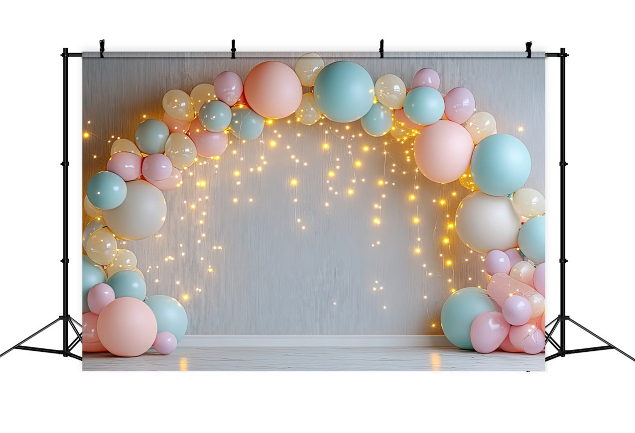 Sfondo Di Buon Compleanno Con Luci Ad Arco Per Palloncini BRP10-349