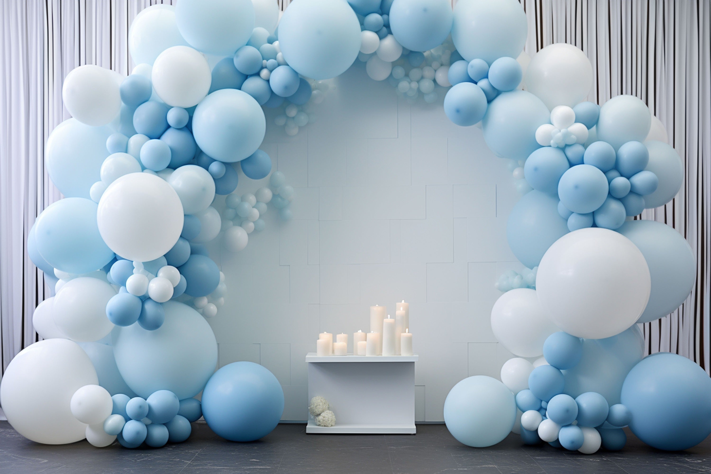 Sfondo Per Festa Di Compleanno Con Palloncini Arco E Candele BRP10-350
