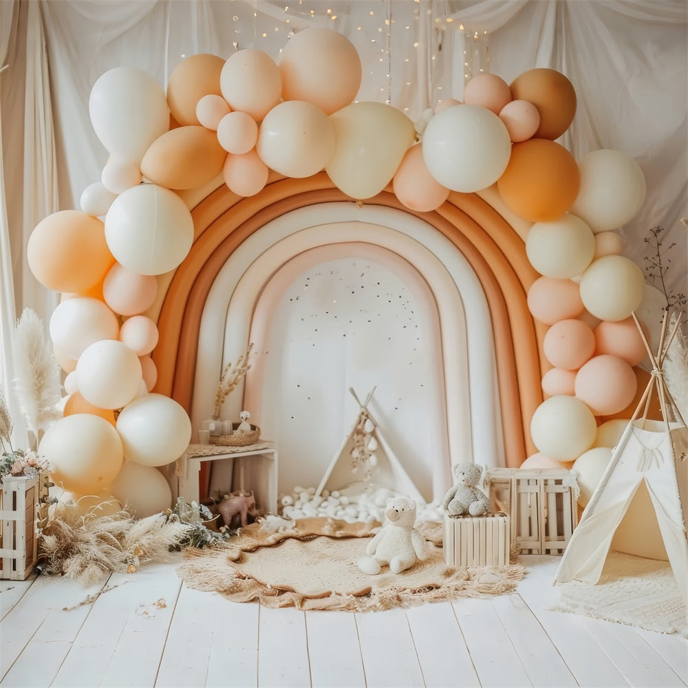 Sfondo Per Foto Di Compleanno Palloncino Arcobaleno Sfondo BRP10-352