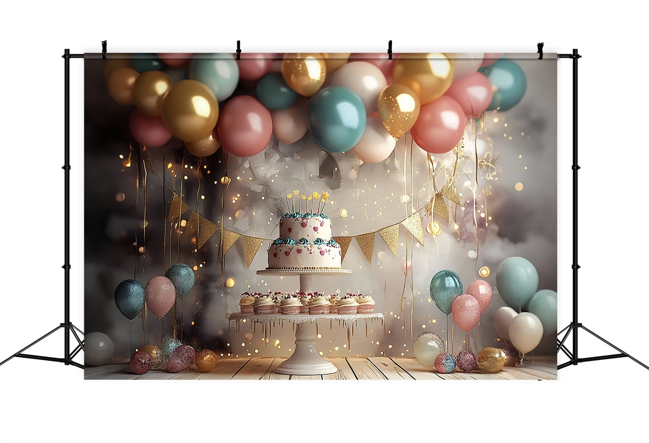 Idee Semplici Per Lo Sfondo Di Compleanno Sfondo Per Supporto Per Torta Con Palloncini BRP10-379