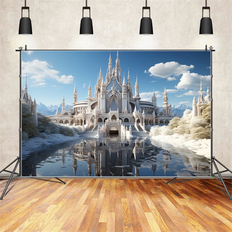 Sfondo Di Riflessi Ghiacciati Del Grand White Castle Invernale BRP10-40