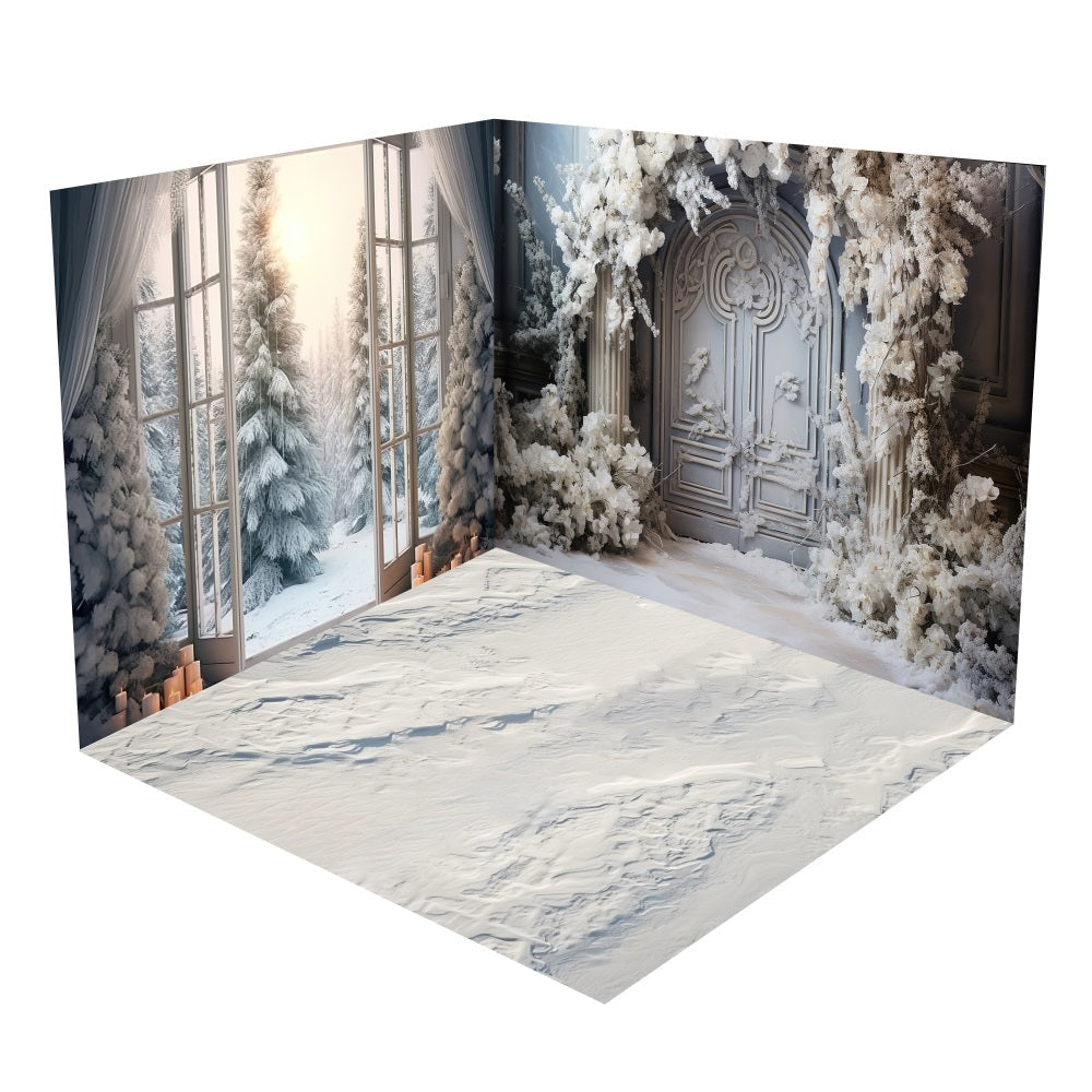 Set Per Stanza Con Fondale Per Scena Invernale Innevata BRP10-409