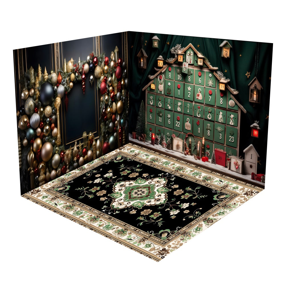 Set Di Decorazioni Per La Stanza Dello Sfondo Decorativo Degli Ornamenti Dell'Avvento Di Natale BRP10-447