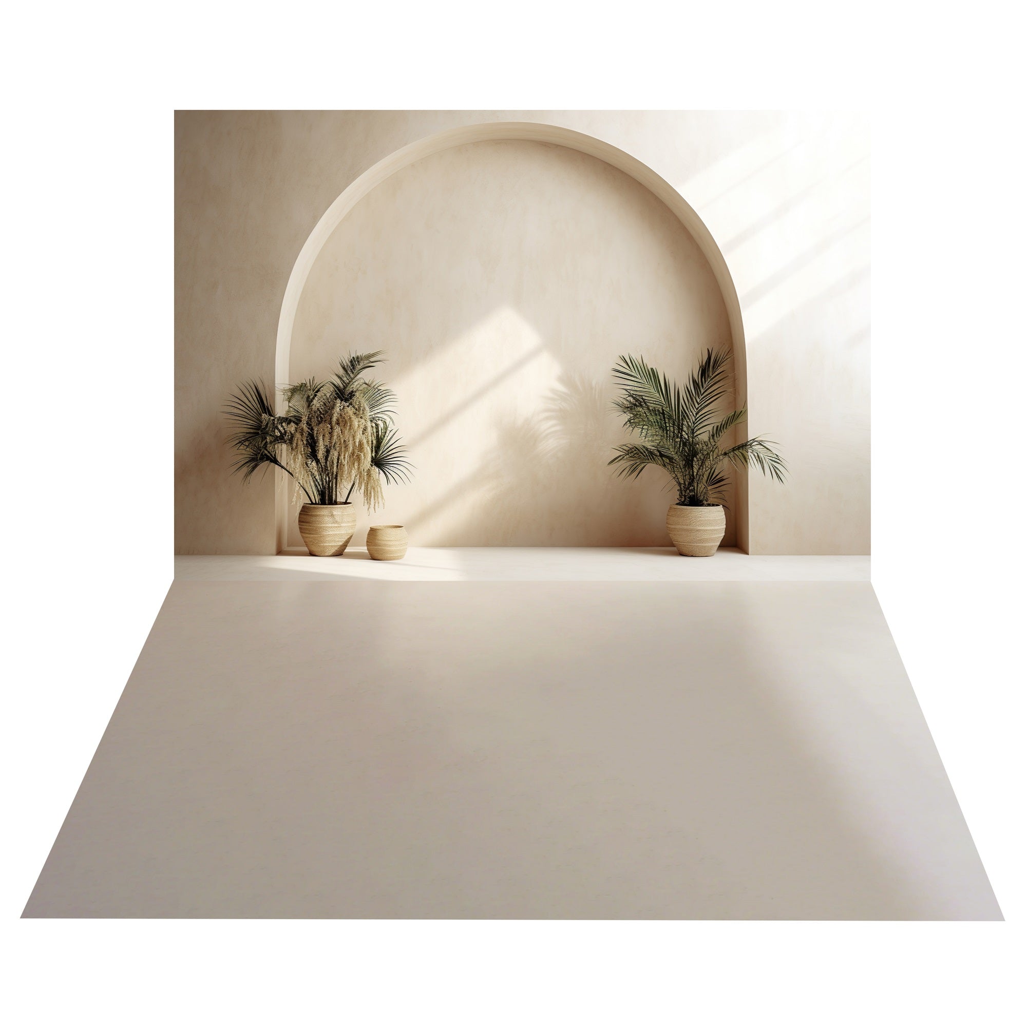 Sfondo Decorativo Boho Archway Elegante+Sfondo Per Pavimento In Sabbia Chiara BRP10-490