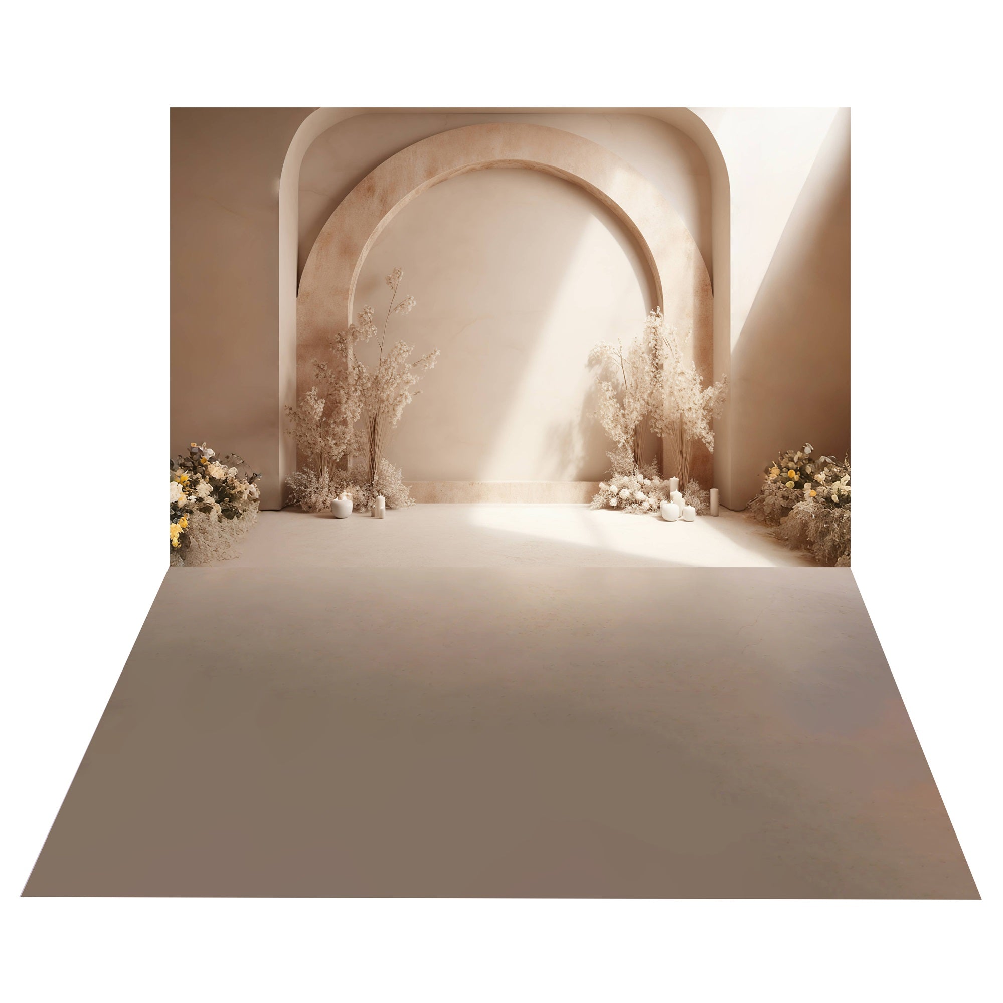 Sfondo Da Parete Boho Arch Alcove+Sfondo Da Pavimento Beige Neutro BRP10-492