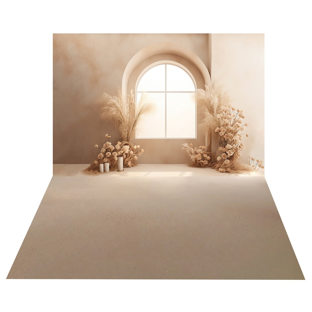 Sfondo Per Finestra Ad Arco Boho+Sfondo Per Pavimento Beige Opaco BRP10-497
