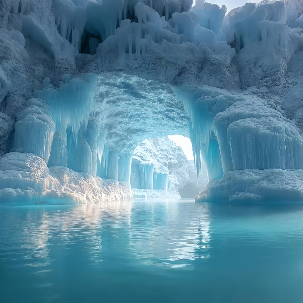 Sfondo Di Ghiaccioli Cristallini Della Grotta Di Ghiaccio Invernale Agghiacciante BRP10-50