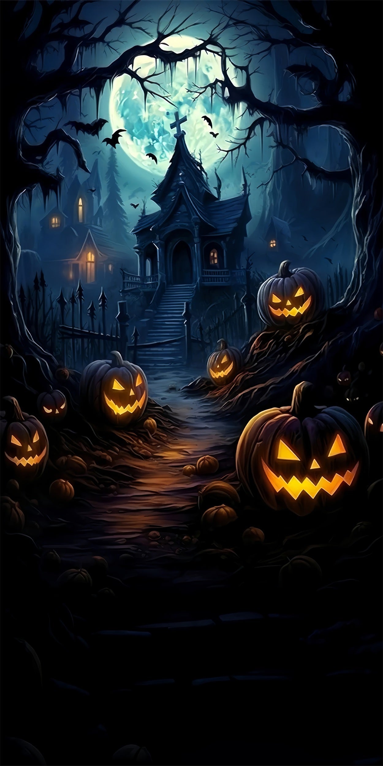 Sfondo Della Casa Stregata Del Percorso Della Zucca Di Halloween Sweep BRP10-512